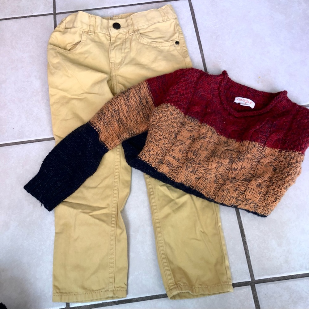 Cat and Jack sweater + H&M Pants combo 4T